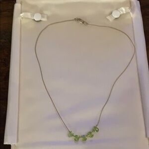 Green glass beaded necklace